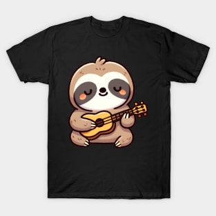 Serene Sloth Strumming a Guitar T-Shirt